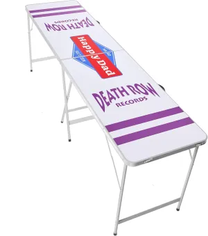 Happy Dad x Death Row Portable Pong Table for Party, Tailgate Games, Folding Table for Indoor or Outdoor, Durable Scratch Proof Aluminum and Wood, Carrying Handles, 94.5”x 23.6” x 31.5”