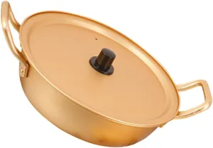 Happyyami Korean Noodle Pot Lightweight Aluminum Stockpot with Handle for Instant Noodles Easy to Heating for Camping and Backyard Cooking