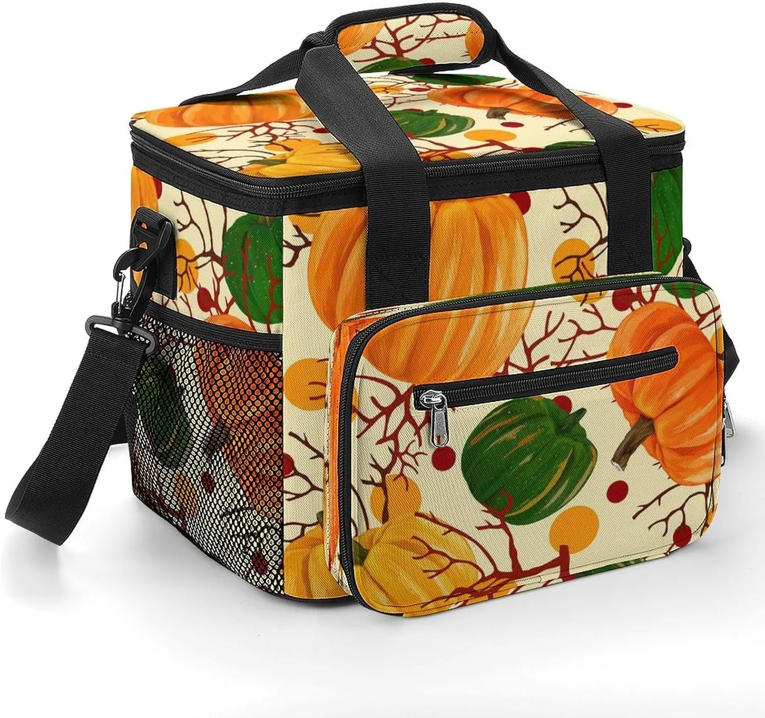 Harvesting Pumpkin 22.5L Insulated Camping Coolers Bag Autumn Motifs Large Leakproof Ice Chest for Beach Travel Picnic