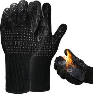 Heat Resistant Grilling Gloves, BBQ Gloves，1472°F Oven Mitts, Silicone Non-Slip Cooking Gloves, for Kitchen, BBQ and Baking (12 inches) BBQ Accessories,Grill Gloves for Outdoor Grill