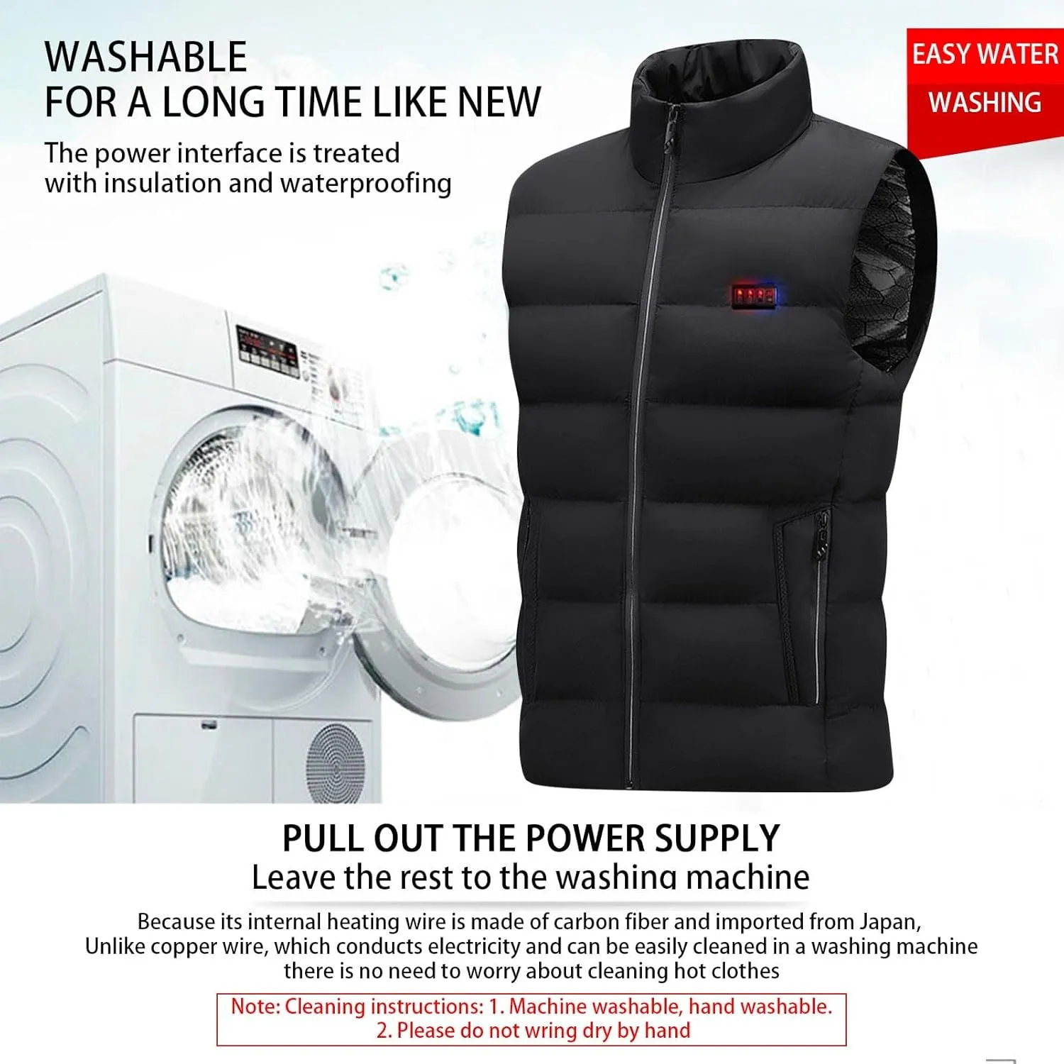 Heated Vest For Men Winter Outdoor Windproof Jackets Soft Shell Electric Heating Coat Smart Heated Vest (No Battery)