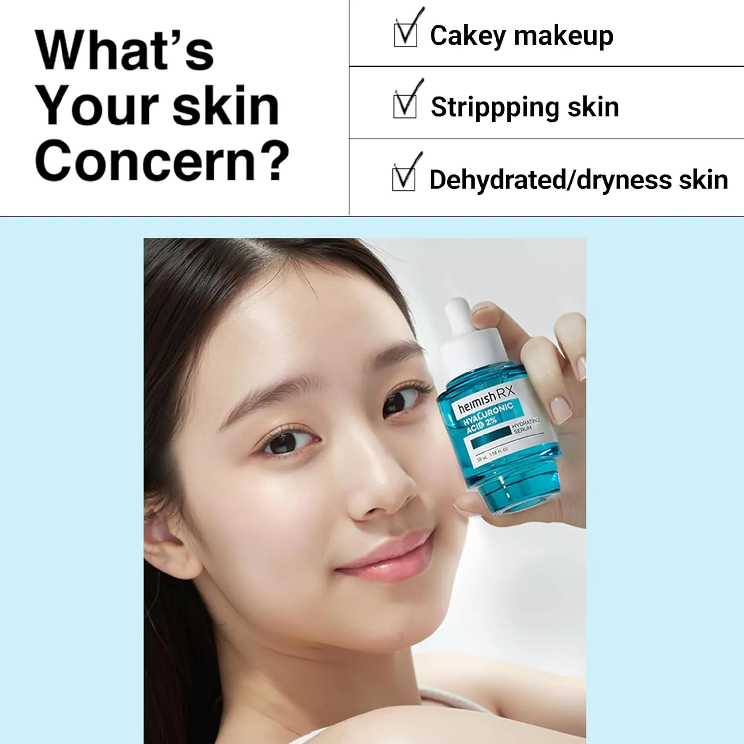 HEIMISH RX Hyaluronic Acid Hydrating Serum - Moisturizing Serum for face, Facial Serum for Sensitive skin, Non-greasy Formula with Hyaluronic Acid 2%, Panthenol, Korean Skincare, 35ml (1.18 fl. oz)