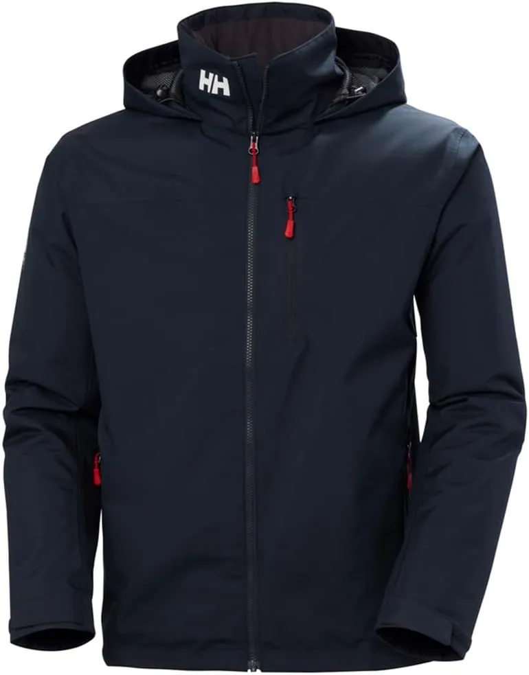 Helly-Hansen Crew Hooded Midlayer 2.0 Waterproof Jackets for Men with Insulated Windproof Sailing Fabric and Packable Hood