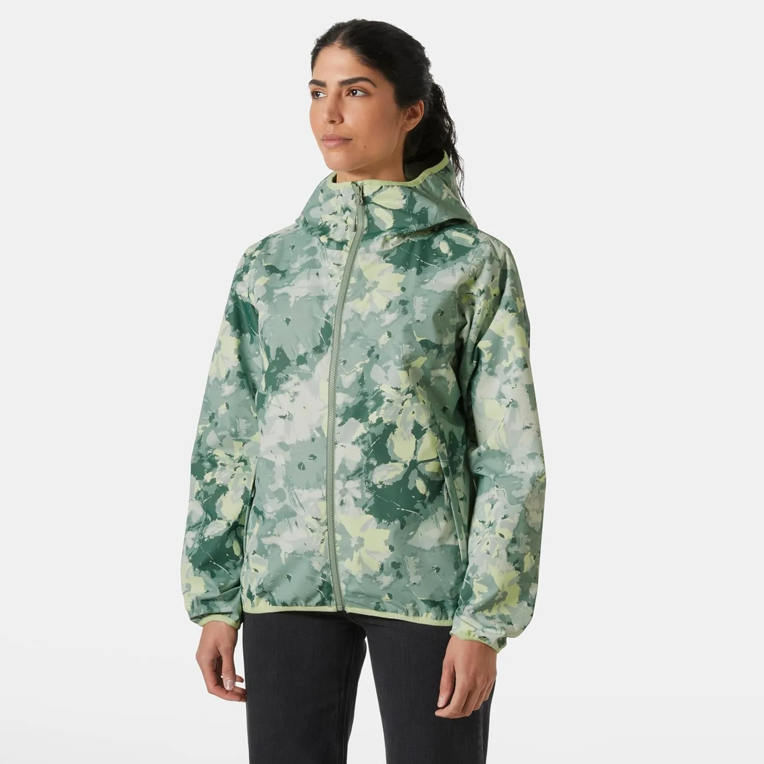 Helly-Hansen Graphic Rain Jacket for Women - Waterproof Lightweight Coat with Stylish Design and Breathable Fabric
