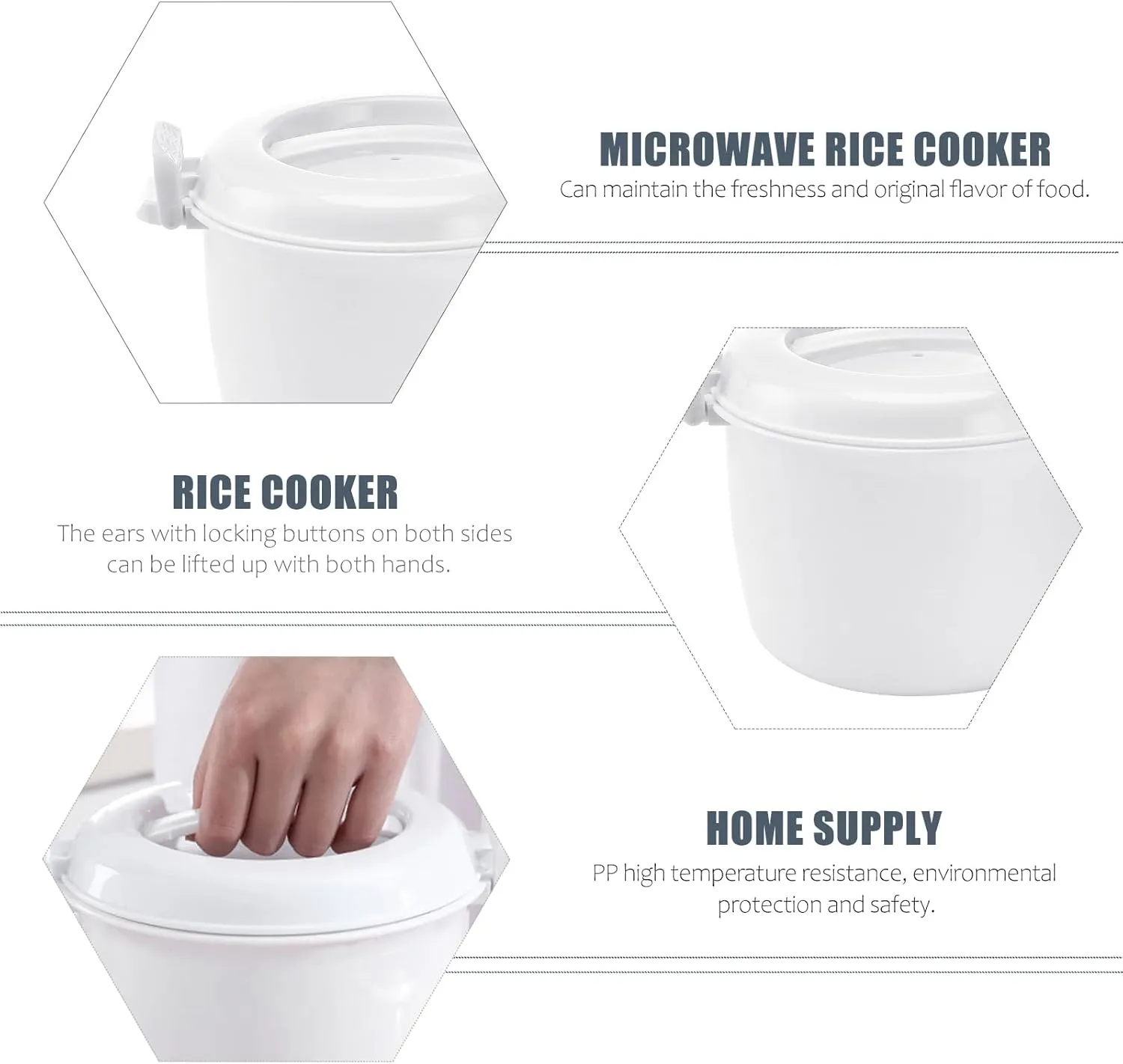 Hemoton Mini Microwave Microwave Rice Cooker Food Pot Steam Container Cooker with Lid Portable Microwave Cookware for Rice Vegetables,7*5.9in