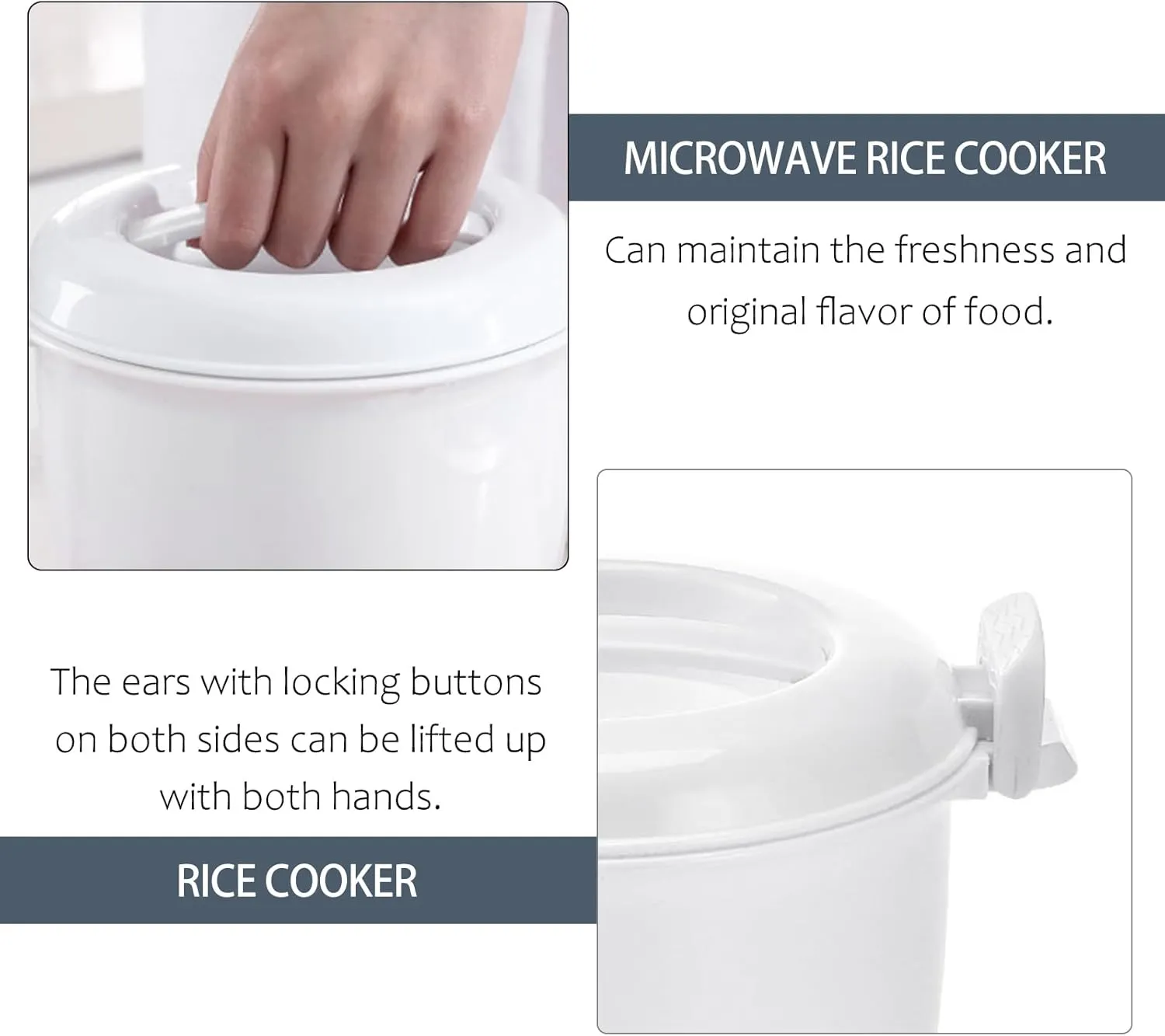 Hemoton Mini Microwave Microwave Rice Cooker Food Pot Steam Container Cooker with Lid Portable Microwave Cookware for Rice Vegetables,7*5.9in