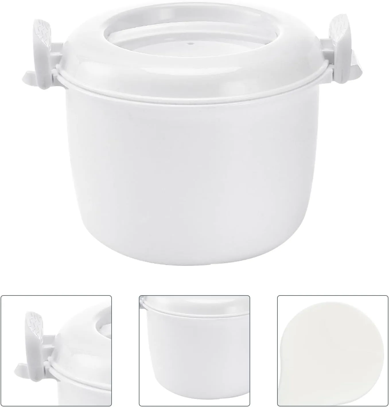 Hemoton Mini Microwave Microwave Rice Cooker Food Pot Steam Container Cooker with Lid Portable Microwave Cookware for Rice Vegetables,7*5.9in