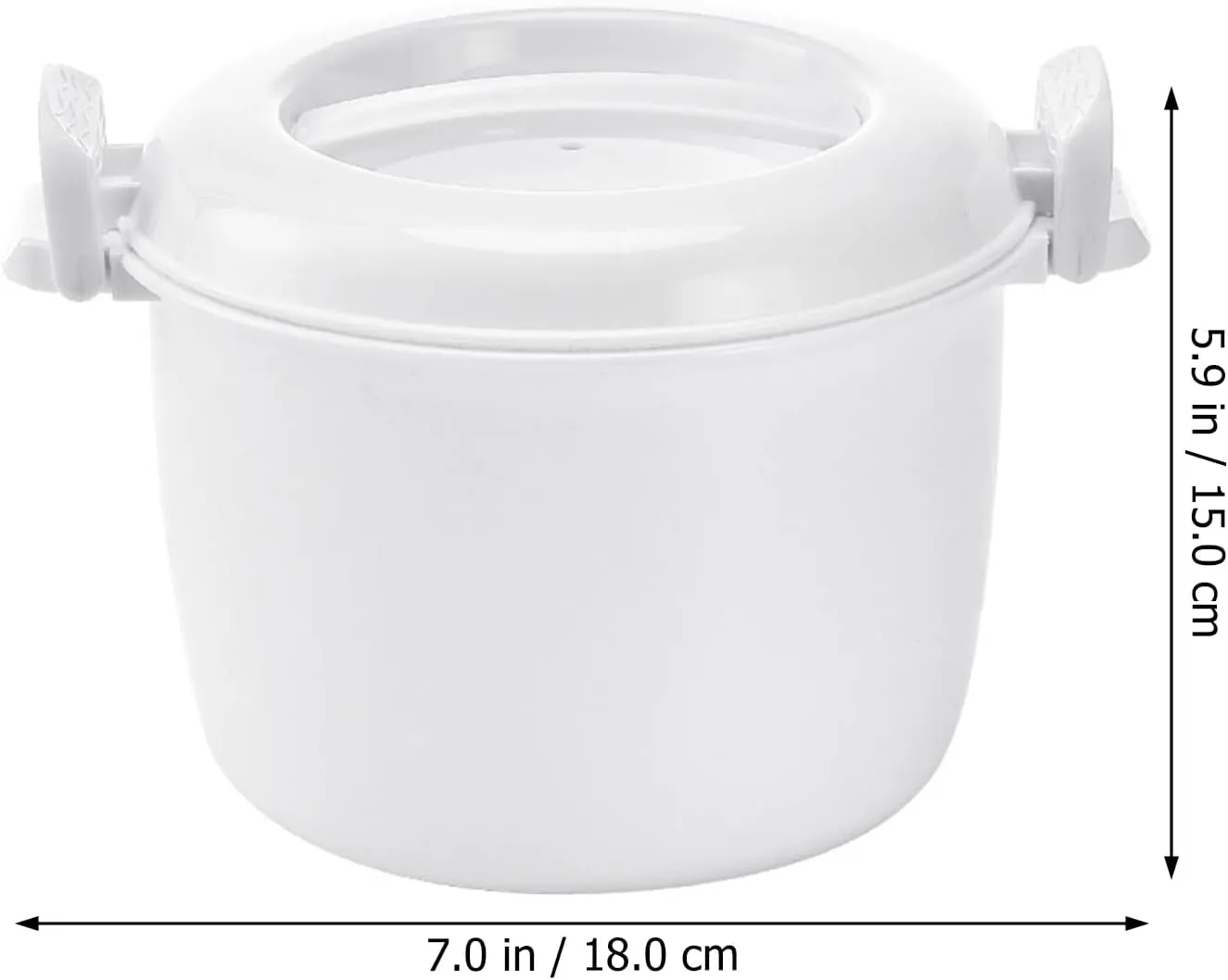 Hemoton Mini Microwave Microwave Rice Cooker Food Pot Steam Container Cooker with Lid Portable Microwave Cookware for Rice Vegetables,7*5.9in