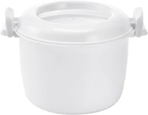 Hemoton Mini Microwave Microwave Rice Cooker Food Pot Steam Container Cooker with Lid Portable Microwave Cookware for Rice Vegetables,7*5.9in