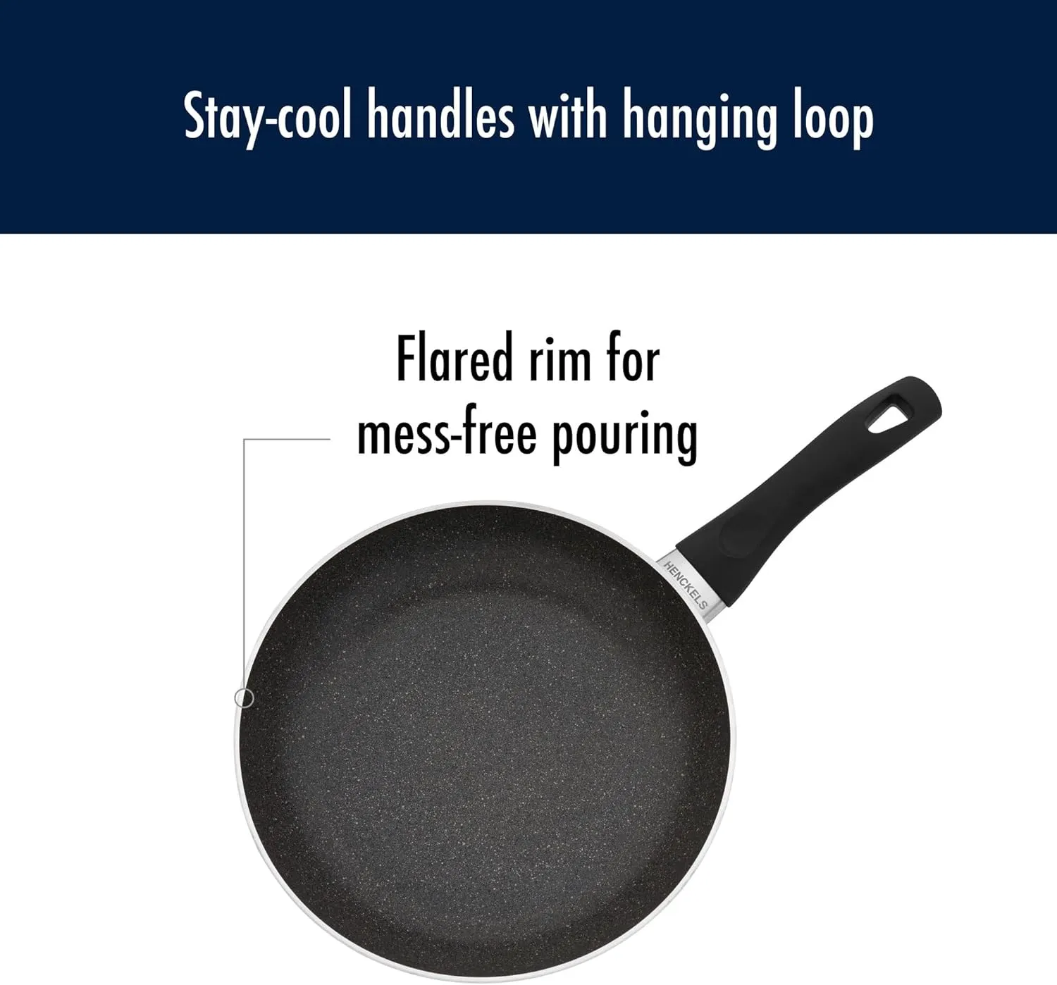 Henckels Everlift 10-inch Granitium Nonstick Frying Pan, Made in Italy, durable 3-layer granite-hued nonstick coating from recycled materials, Oven safe to 400°F, Dishwasher safe