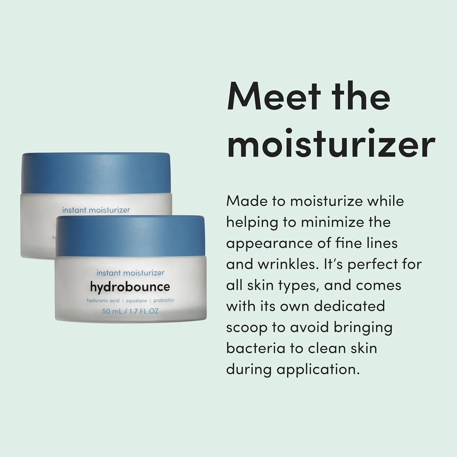 hers Hydrobounce Instant Moisturizer - Squalane Moisturizer Made for All Skin Types - Moisturizes, Smoothes Fine Lines - Contains Hyaluronic Acid, Squalane, and Probiotics - 1.7 fl Oz