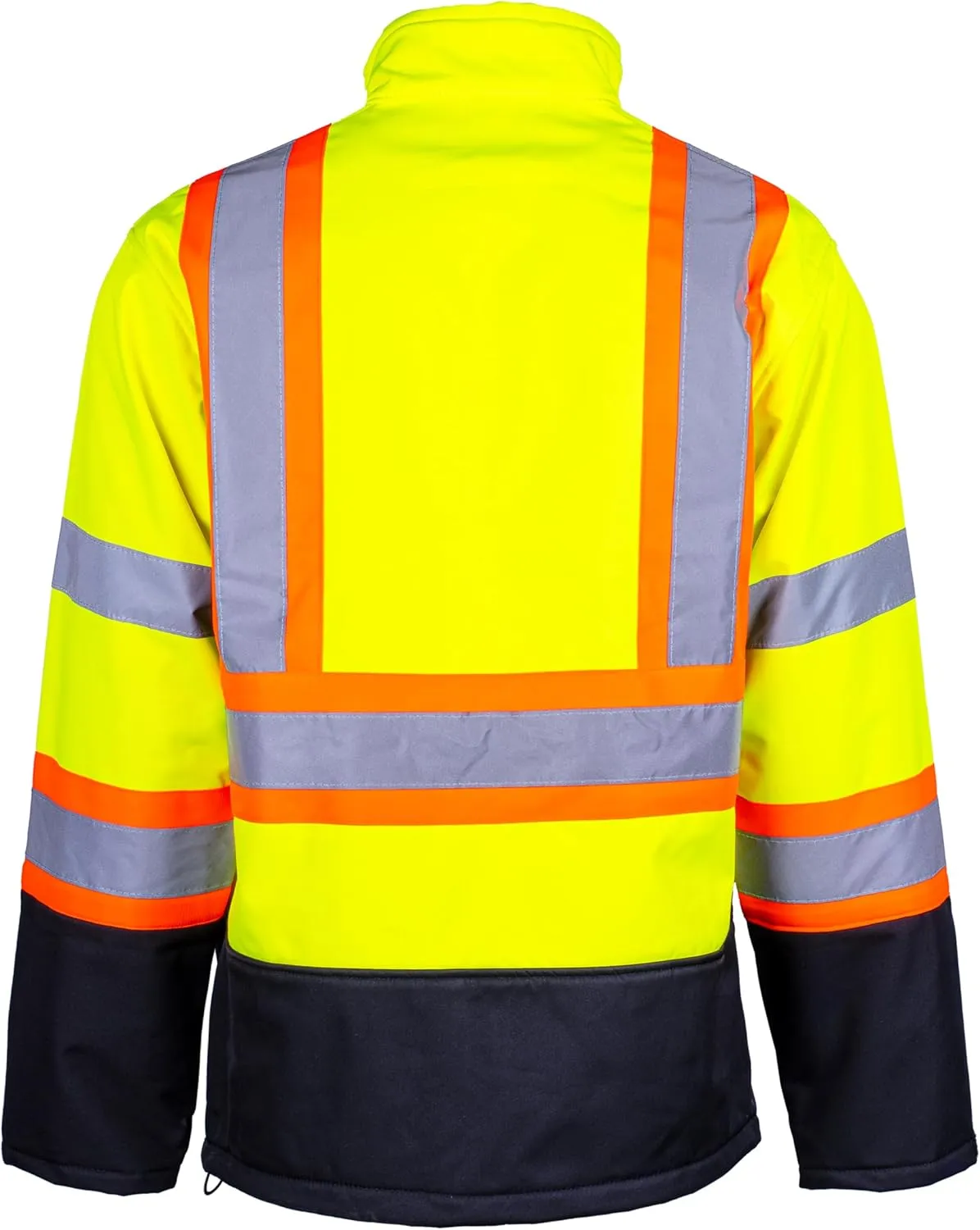 Hi-Vis Yellow Softshell Jacket - Waterproof and Breathable Reflective Jacket with Fleece Lining