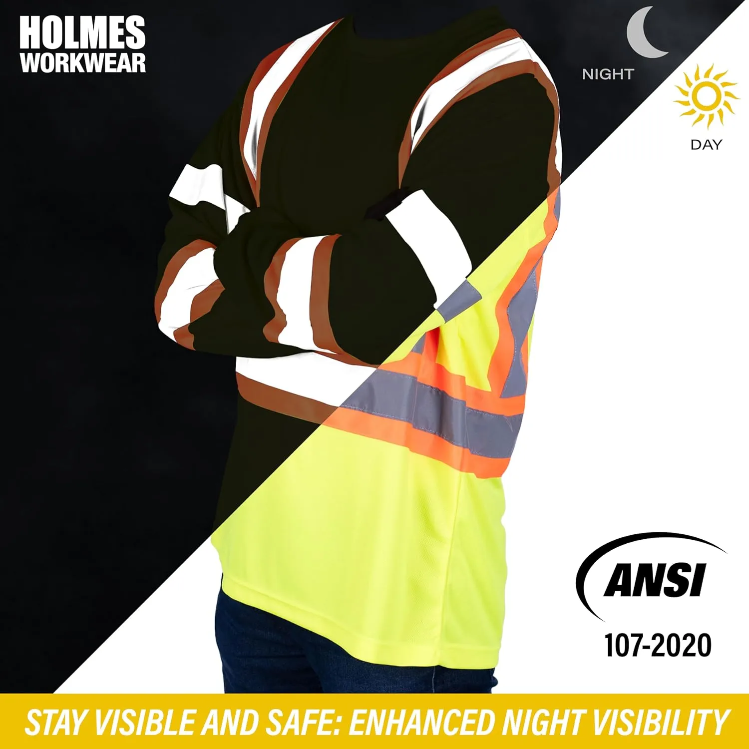 Hi-Vis Yellow Softshell Jacket - Waterproof and Breathable Reflective Jacket with Fleece Lining