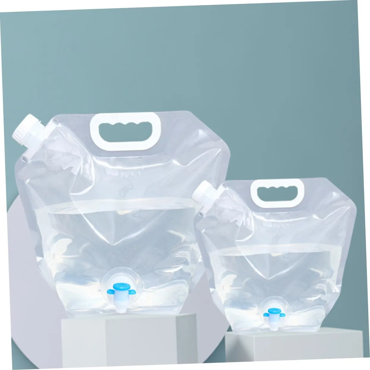 Hiking Essential: Collapsible Drinking Water Bag 2 Pack Large Capacity Leakproof Camping Water Storage for Outdoor Use