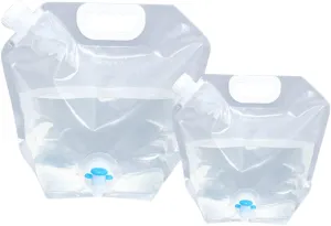 Hiking Essential: Collapsible Drinking Water Bag 2 Pack Large Capacity Leakproof Camping Water Storage for Outdoor Use