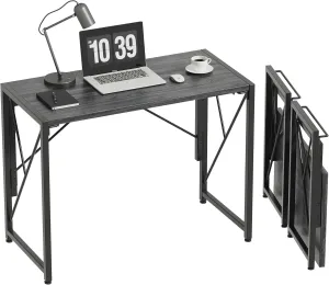 Homeiju Folding Desk - Small Foldable Desk, 31.5" for Small Spaces, Portable for Bedroom & Home Office, Space Saving, Easy Assembly, Grey