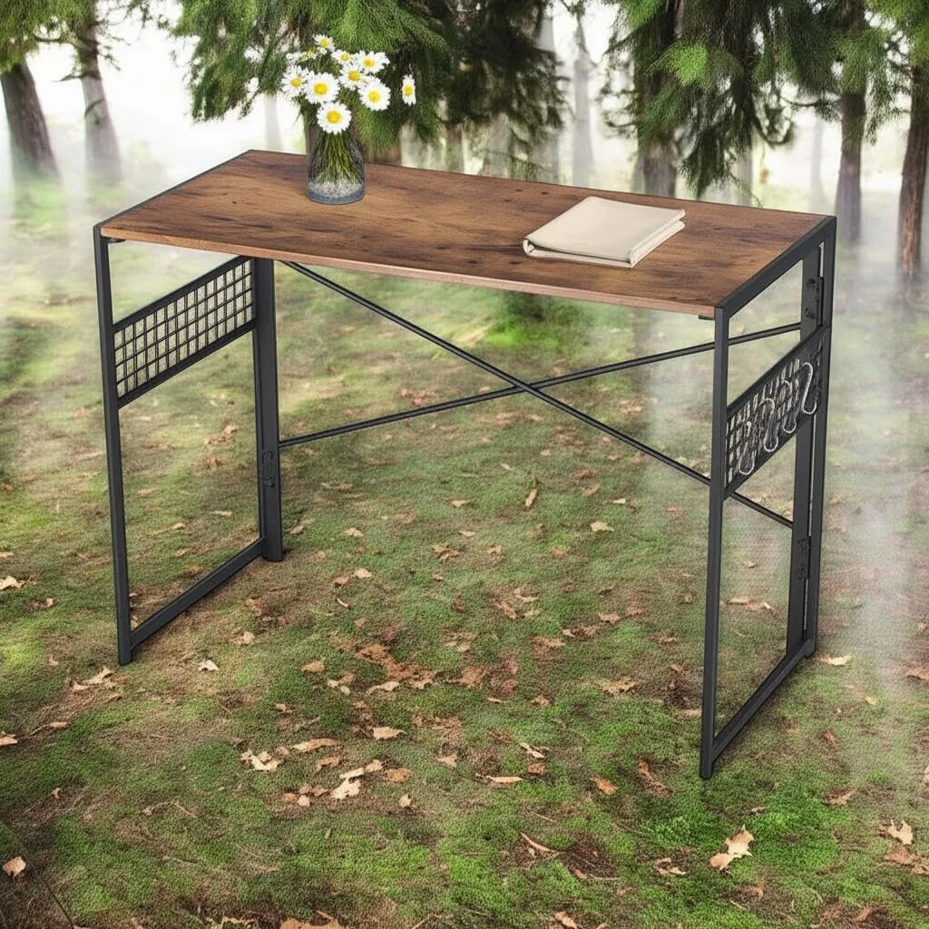 Homy Casa Portable Folding Camp Table – Lightweight & Stylish Outdoor Table for Camping, Beach, BBQs & Travel | Space-Saving Design, Quick Setup, Modern Brown Finish