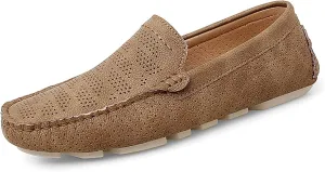 HOOENG Driving Moccasins Smoking Loafer for Men Breathable Lightweight Moccasins Shoes Lightweight Flexible Flat Heel Casual Slip On
