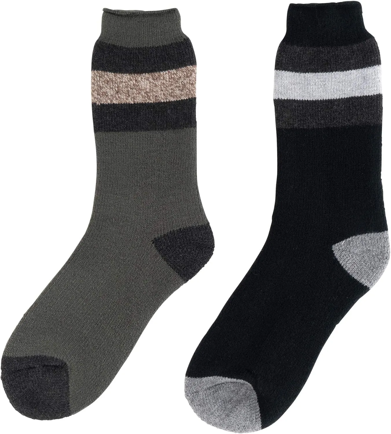 HOT FEET Thermal Socks for Men - Extreme Cold Weather, 2 Pack Thick Warm Socks, Winter Insulated, Size 6-12.5