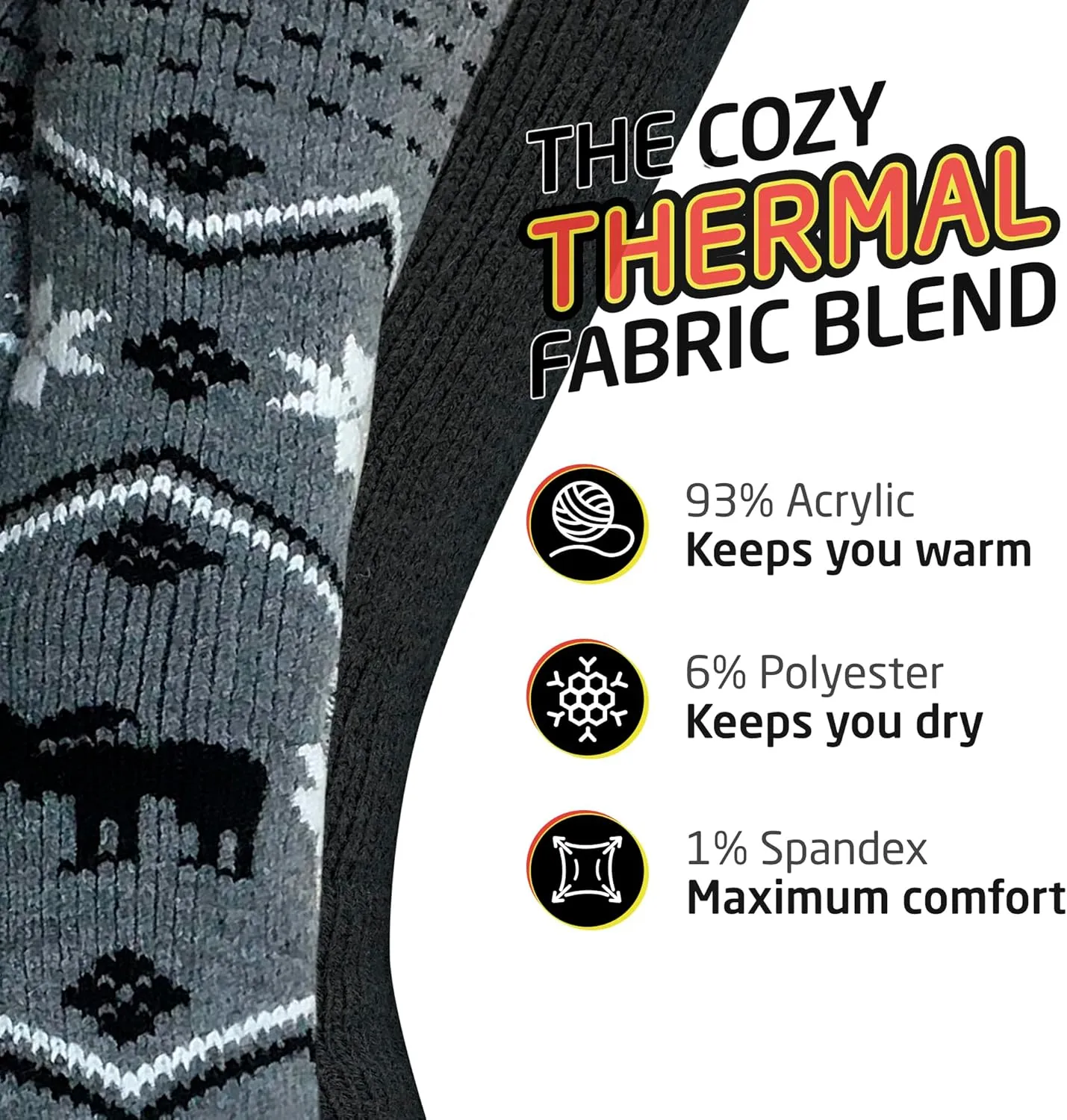 HOT FEET Thermal Socks For Women for Cold Weather – Thick Warm Winter Hiking Heat Insulated Socks, Women’s sizes 4–10.5
