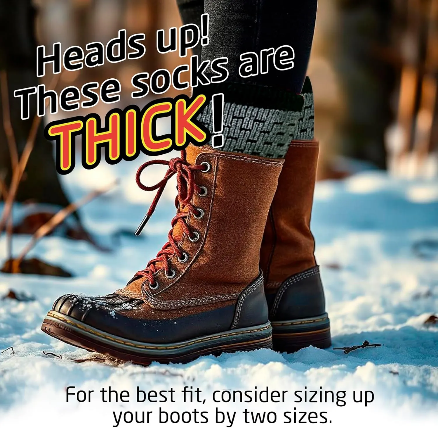 HOT FEET Thermal Socks For Women for Cold Weather – Thick Warm Winter Hiking Heat Insulated Socks, Women’s sizes 4–10.5