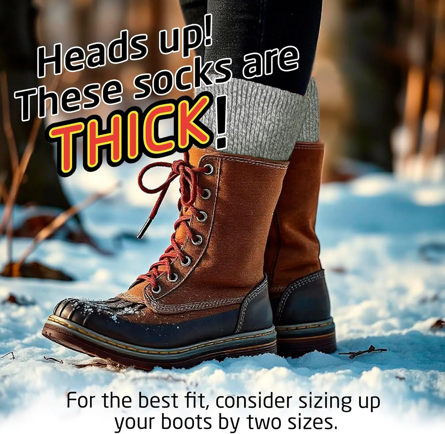 HOT FEET Thermal Socks For Women for Cold Weather – Thick Warm Winter Hiking Heat Insulated Socks, Women’s sizes 4–10.5