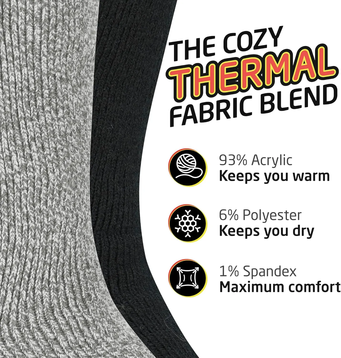 HOT FEET Thermal Socks For Women for Cold Weather – Thick Warm Winter Hiking Heat Insulated Socks, Women’s sizes 4–10.5