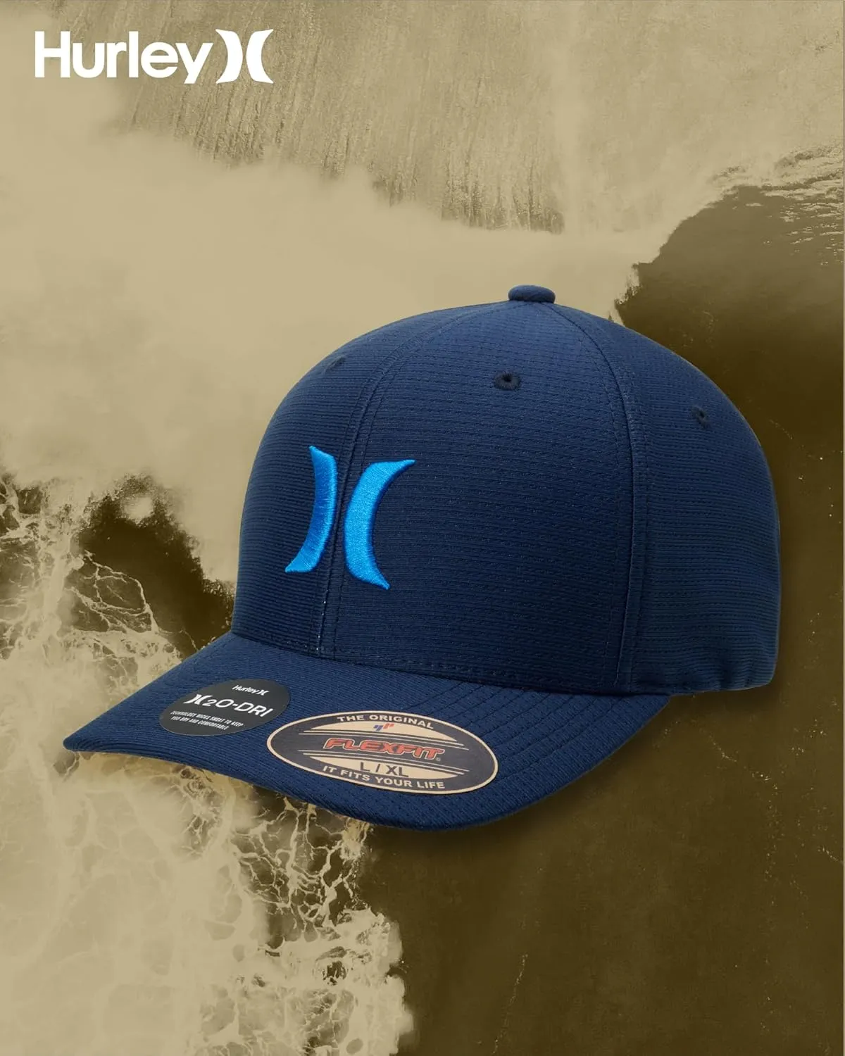 Hurley Men's Baseball Cap – Lightweight Curved Bill H2O Dri Fitted Caps for Men