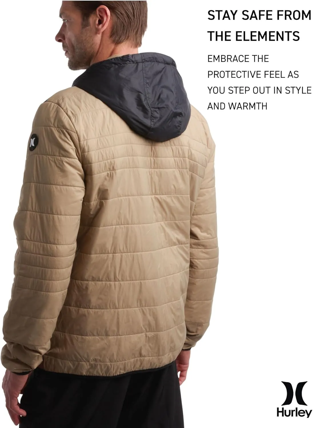 Hurley Men's Jacket - Balsam Lightweight Packable Puffer Coat - Weather Resistant Outerwear Windbreaker Coat for Men (M-XL)
