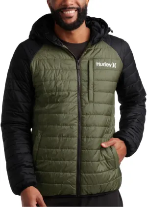Hurley Men's Jacket - Balsam Lightweight Packable Puffer Coat - Weather Resistant Outerwear Windbreaker Coat for Men (M-XL)
