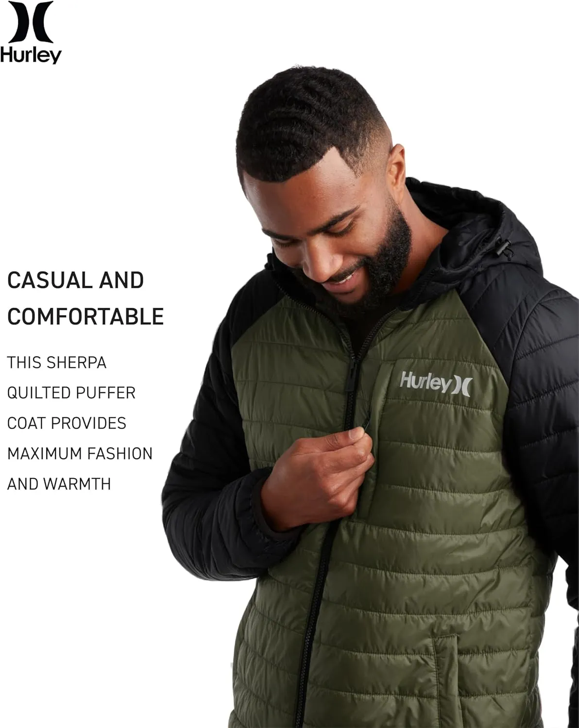 Hurley Men's Jacket - Balsam Lightweight Packable Puffer Coat - Weather Resistant Outerwear Windbreaker Coat for Men (M-XL)
