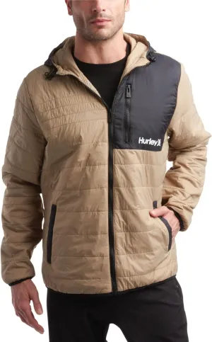 Hurley Men's Jacket - Balsam Lightweight Packable Puffer Coat - Weather Resistant Outerwear Windbreaker Coat for Men (M-XL)