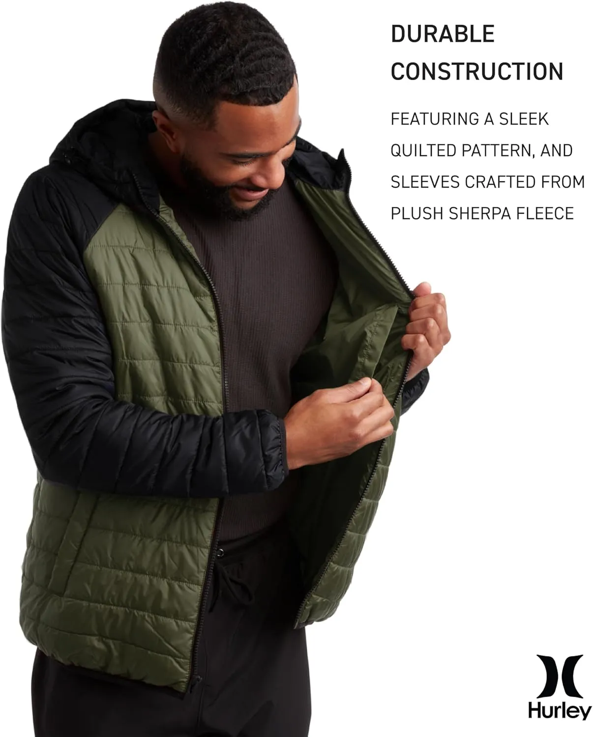 Hurley Men's Jacket - Balsam Lightweight Packable Puffer Coat - Weather Resistant Outerwear Windbreaker Coat for Men (M-XL)