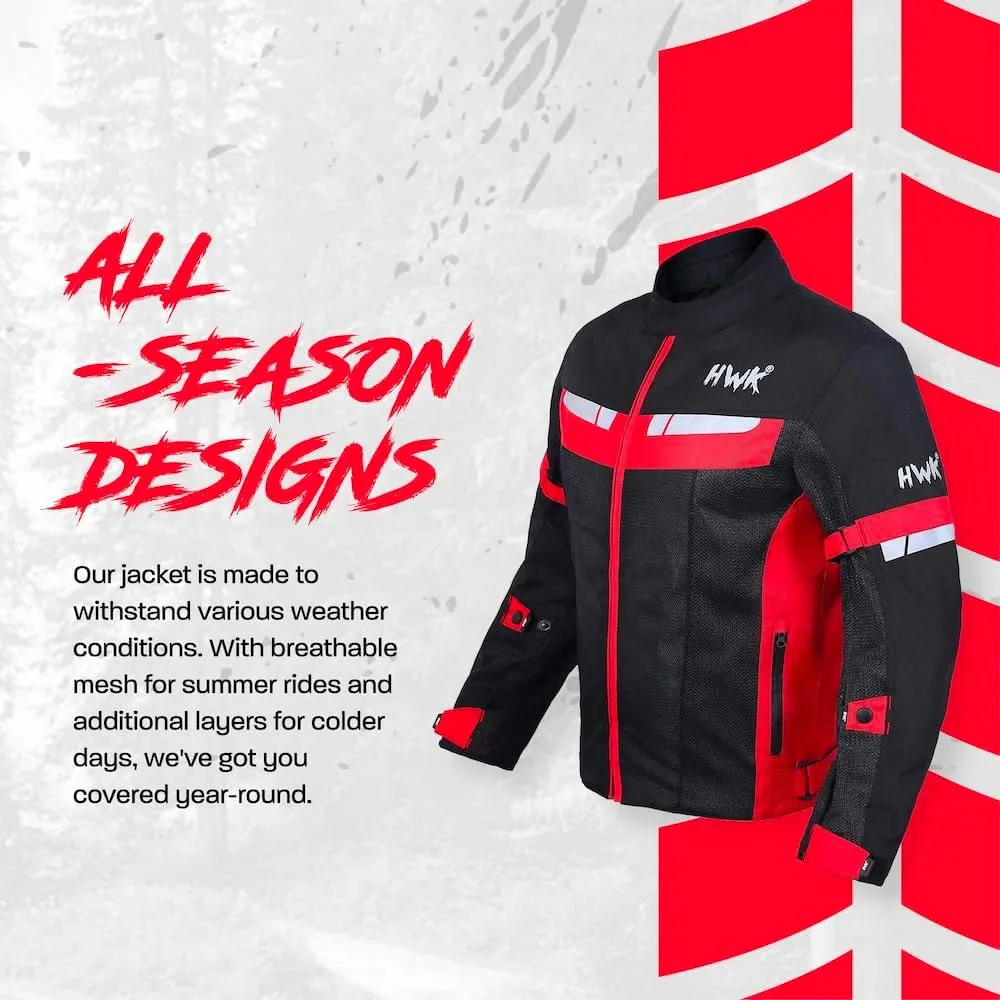 HWK Mesh Motorcycle Jacket Riding Air Motorbike Jacket Biker CE Armored Breathable