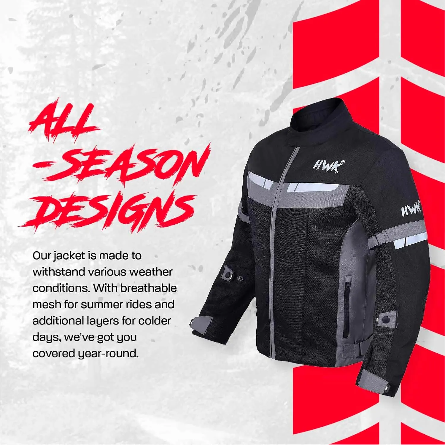 HWK Mesh Motorcycle Jacket Riding Air Motorbike Jacket Biker CE Armored Breathable