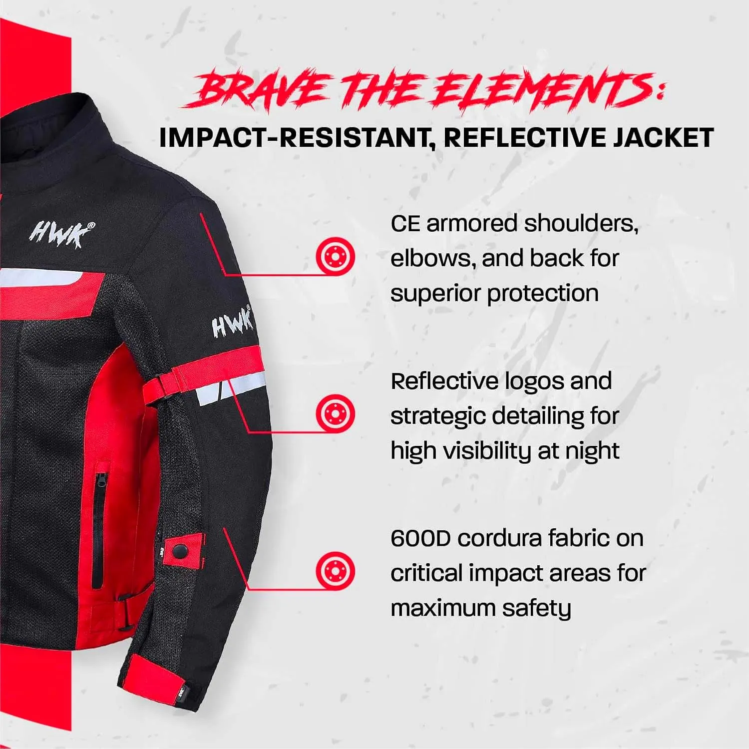 HWK Mesh Motorcycle Jacket Riding Air Motorbike Jacket Biker CE Armored Breathable