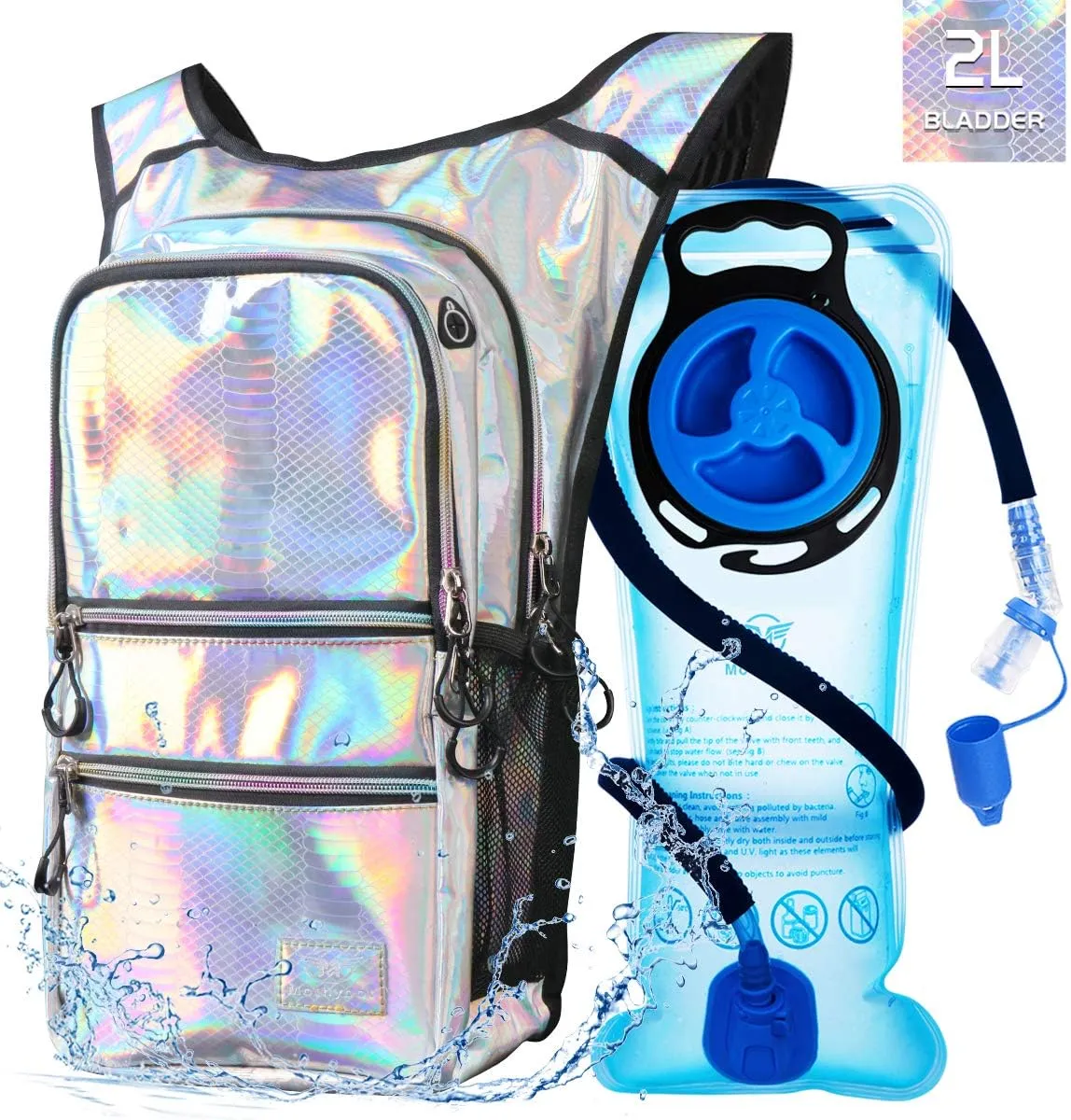 Hydration Backpack Pack, Water Backpack 20L Capacities Included 2L Hydration Bladder, Festival Essential - Rave Hydration Pack Hydropack Hydro for Hiking, Running, Biking, Festival Gear