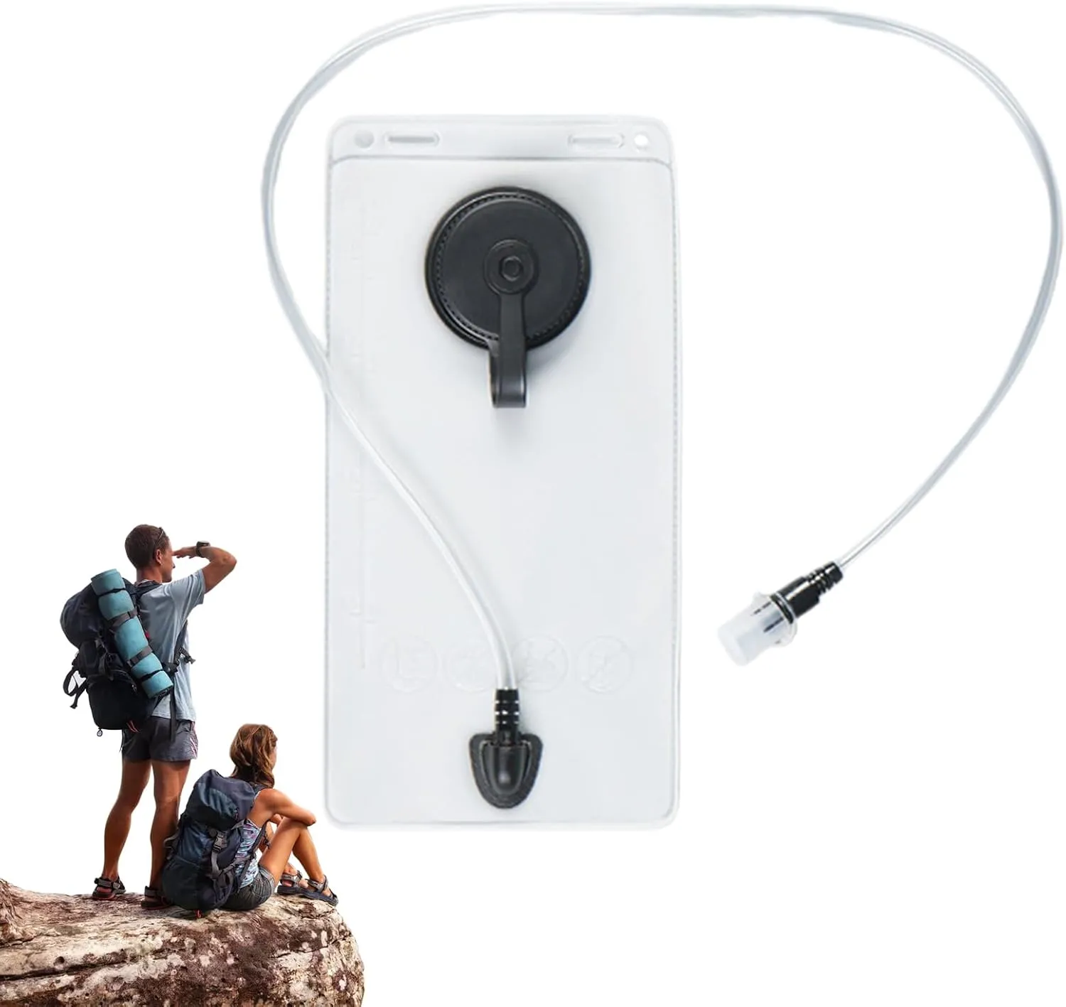 Hydration Bladder, Water Bladder - 2L Foldable Hiking Water Storage Bag | Reservoir, Outdoor Drinking Supplies for Backpacking, Running, Cycling, Climbing,