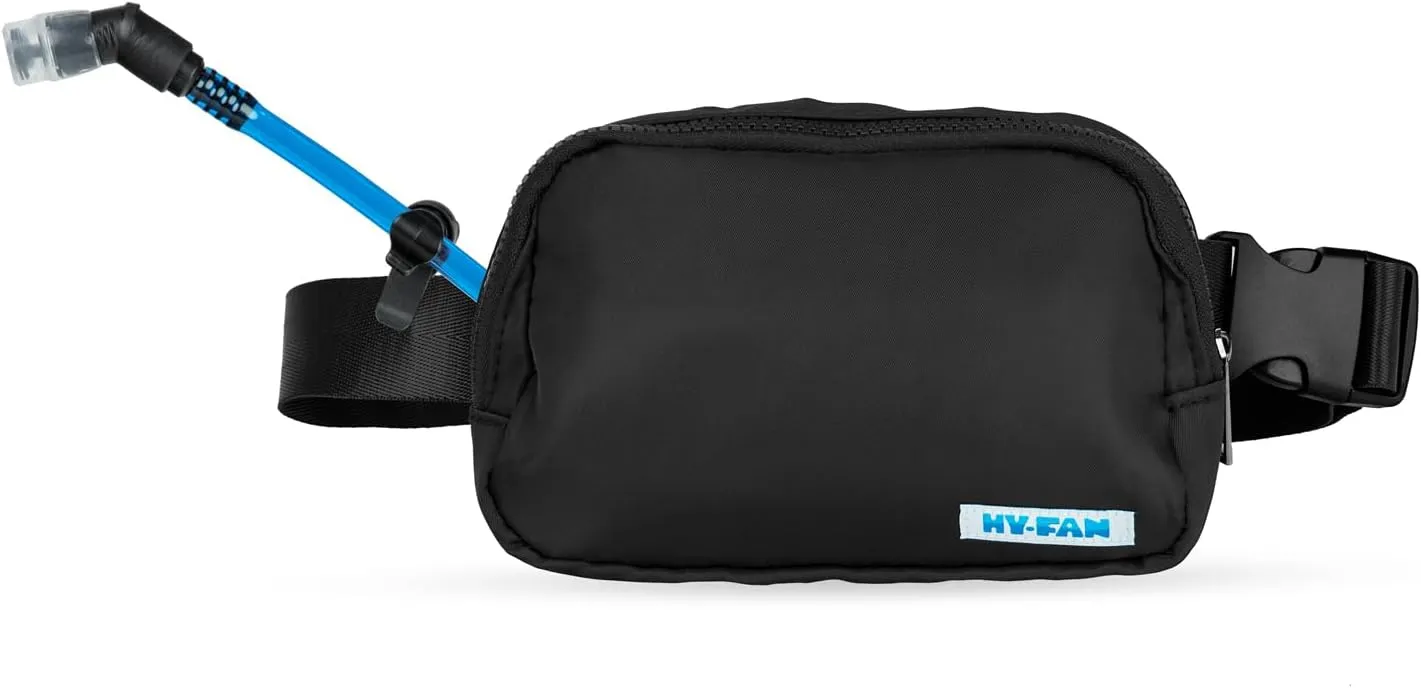 Hydration Cross Body with Bladder, 17oz BPA-Free, Hands-Free Design, Secure Pockets, Ideal for Athletic Outdoor Activities, Travel and More - Black