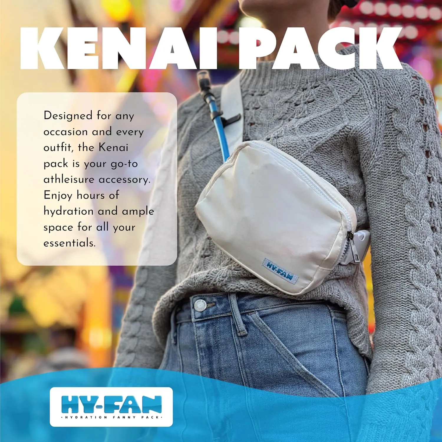 Hydration Cross Body with Bladder, 17oz BPA-Free, Hands-Free Design, Secure Pockets, Ideal for Athletic Outdoor Activities, Travel and More - Black