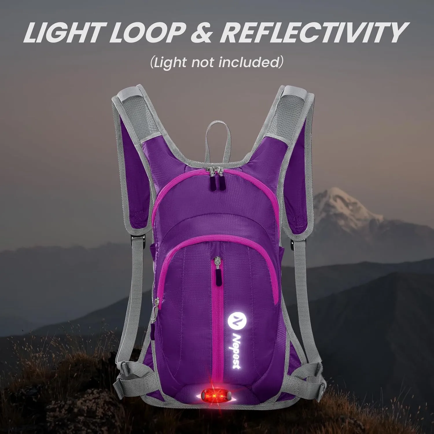 Hydration Pack Backpack for Women & Men, Lightweight Water Backpack with 2L Water Bladder for Hiking Cycling Running Biking