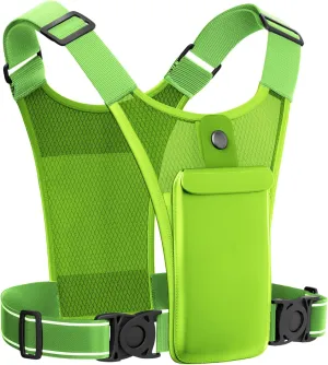 Hydration Vest with Mesh Back and Pocket, Adjustable Straps (Green, L)