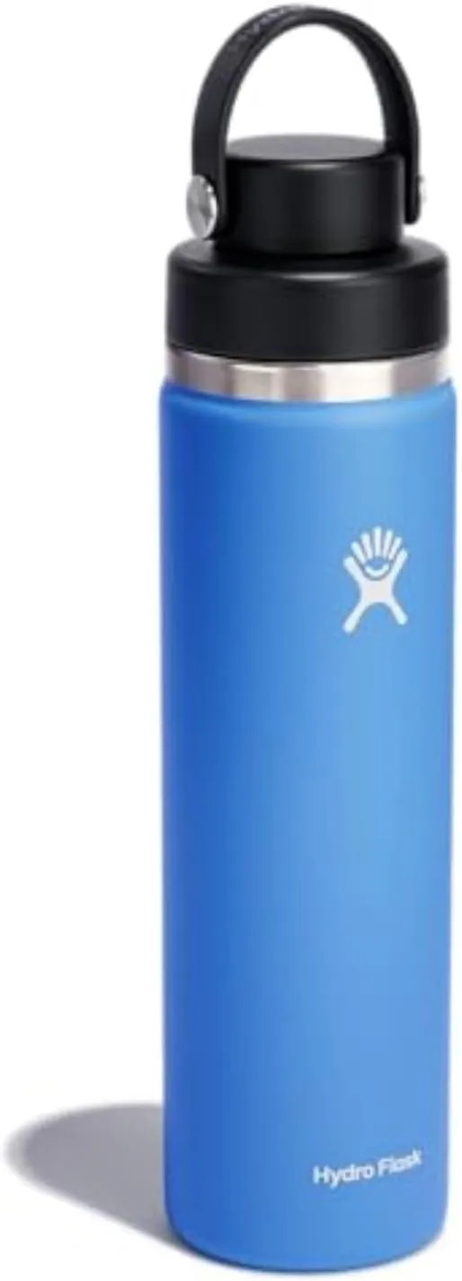 HYDRO FLASK Wide Mouth Chug Cap vacuum insulated stainless steel water bottle with leakproof closeable lid for cold water drinks, sports, travel, car and school