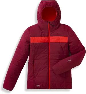IBEX Merino Wool Aire Women's Puffer Jacket | Insulated, Breathable & Lightweight Hooded Jacket | Hoodies Ideal for Hiking, Running, Camping & Travel Large Bloodstone
