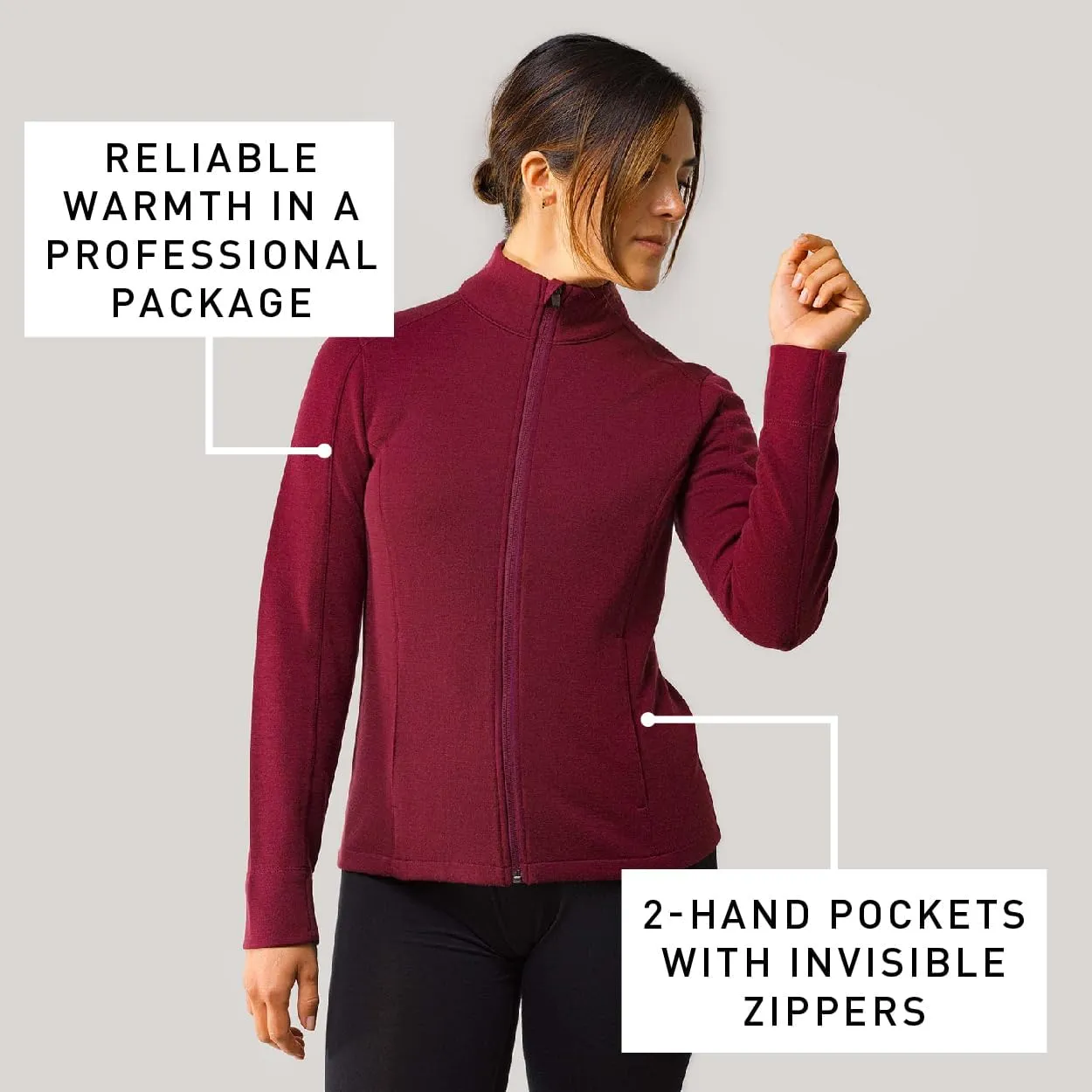 IBEX Women's Merino Wool Shak Jacket – Warm, Breathable & Durable for Hiking, Camping, Running & Travel