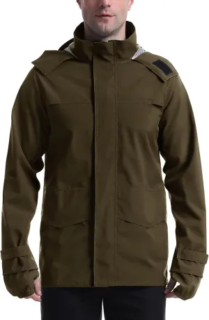 iCreek Rain Jacket Men's Lightweight with Hood Packable Waterproof Raincoat Breathable Antistorm Jacket Windbreaker
