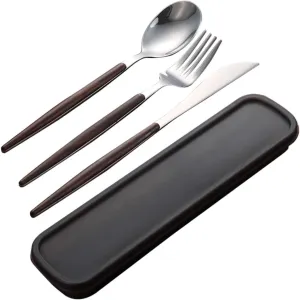 IMIKEYA 4 Piece Silverware Sets Stainless Steel Fork Spoon Set Western Style Tableware Set for Daily Meal
