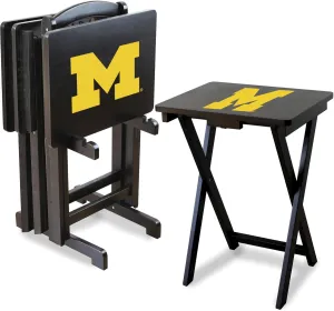 Imperial Officially Licensed NCAA Foldable Wood TV Tray Table Set with Stand