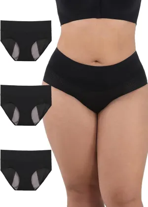 Incontinence Zero-Leak Underwear for Women, Seamless Comfort-Stretch Hi-Waist, Leakproof & Washable Postpartum Panties, Holds Up to 7 Regular Tampons (60ml Absorbency)