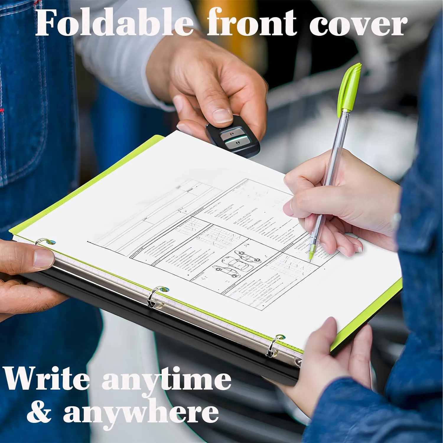 INFUN 1 Inch Telescoping 3 Ring Binder - 4PCS, Flexible Round Binder with Customizable Front Cover and Clear Catalog Pocket, 1Inch Rings, 225 Sheet Capacity